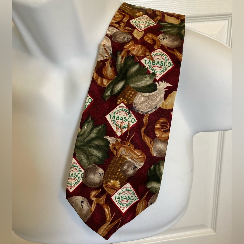 VTG Tabasco Shrimp Boil Silk Necktie